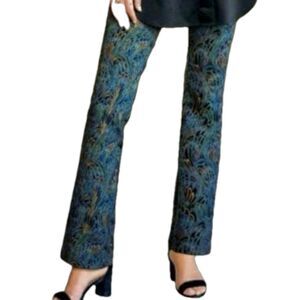 Soft Surroundings Pull On Abstract Peacock Print pants
